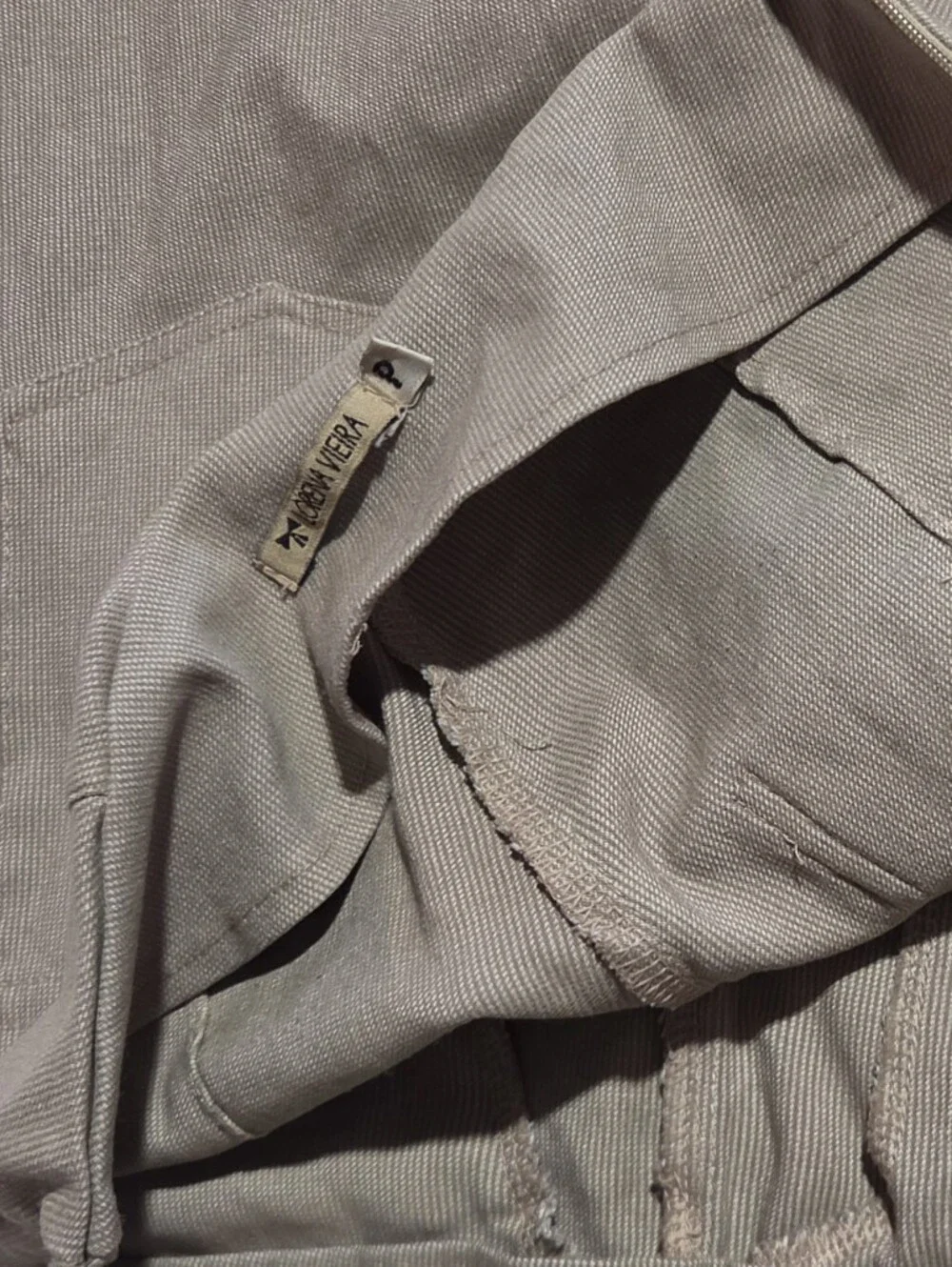 Lorena Vieira Neutral 2-Piece Set Beige Top & Slim Pants Petite S (Read Flaws)